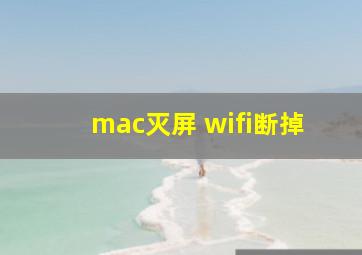 mac灭屏 wifi断掉